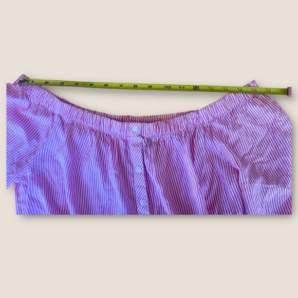 Forever 21 Pink Striped Crop Peasant Top - Picture 5 of 8